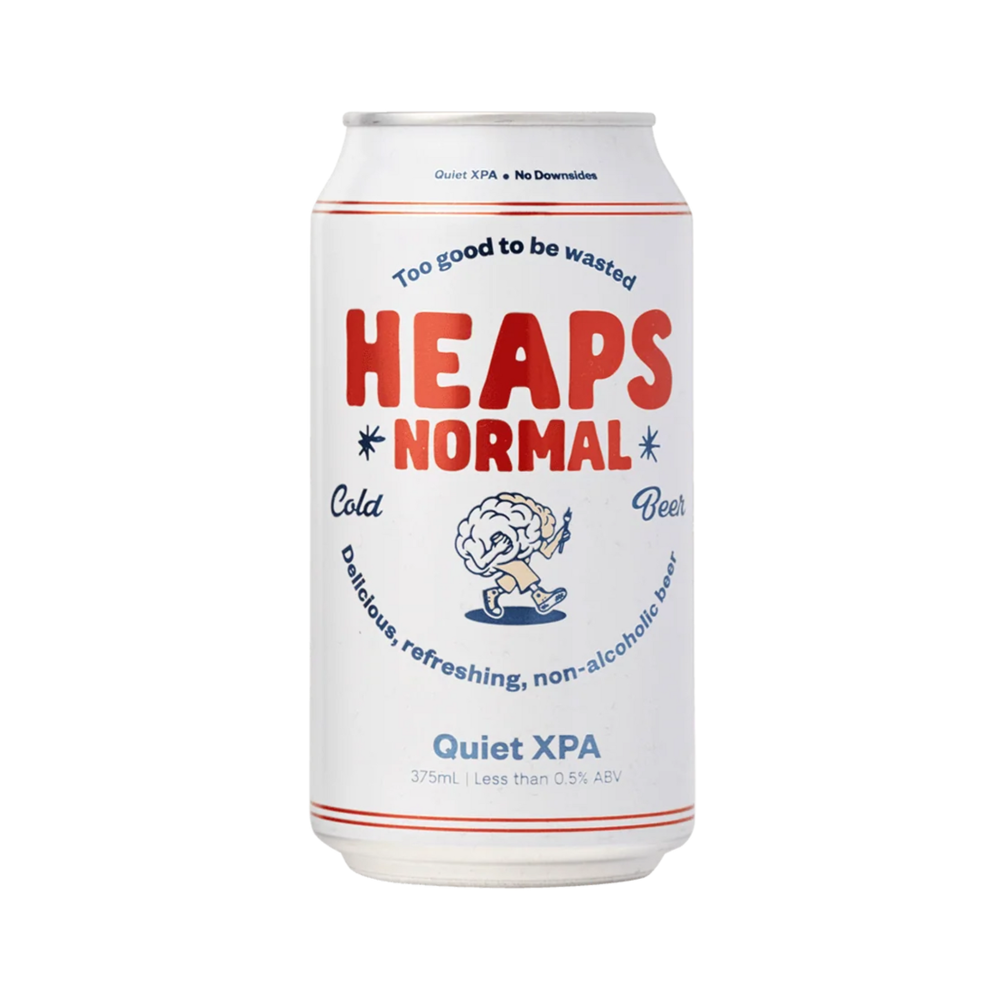 Can of 'Heaps Normal' beer on a white background