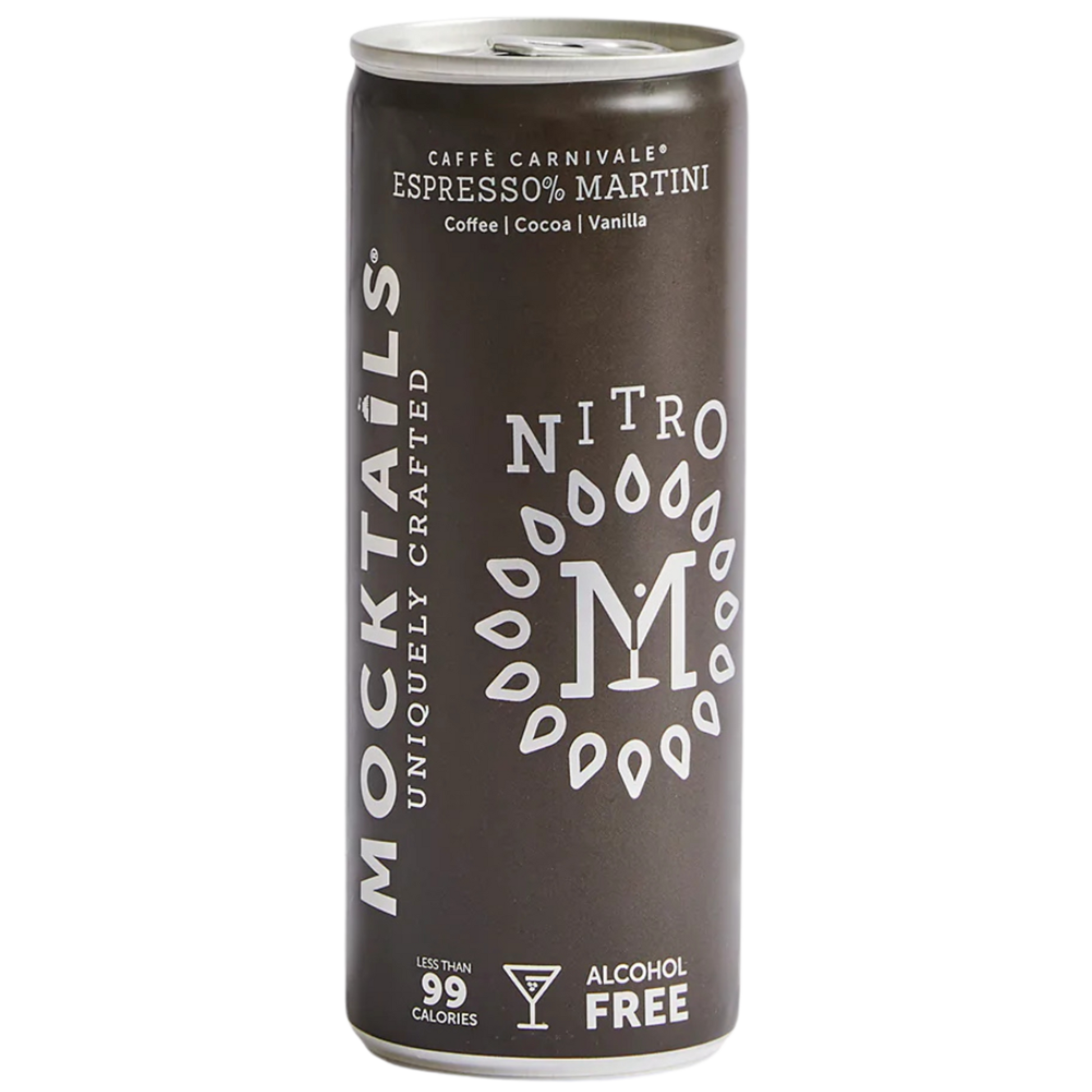 Mocktails Espresso Martini can on a white background