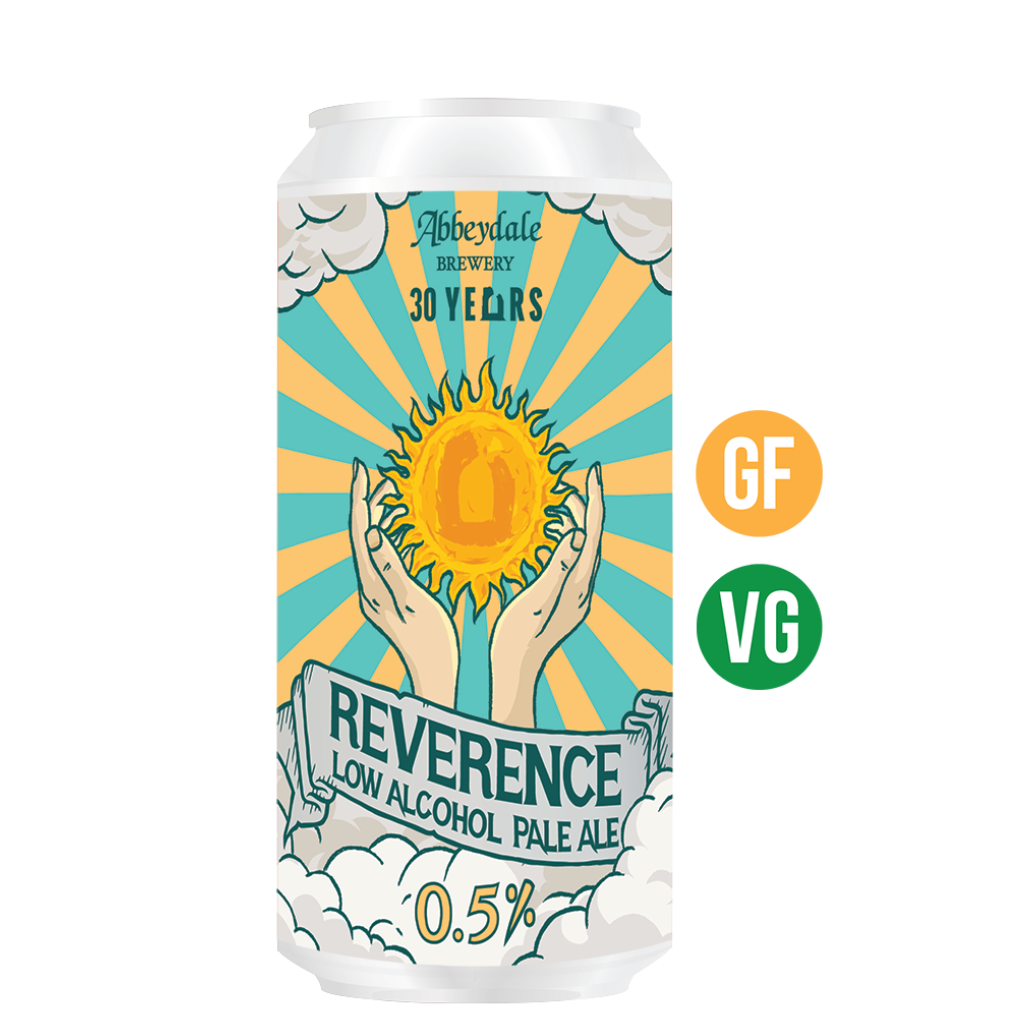 Can of Reverence Low Alcohol Pale Ale from Abbeydale Brewery on a white background