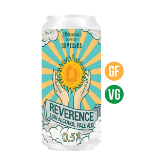 Can of Reverence Low Alcohol Pale Ale from Abbeydale Brewery on a white background