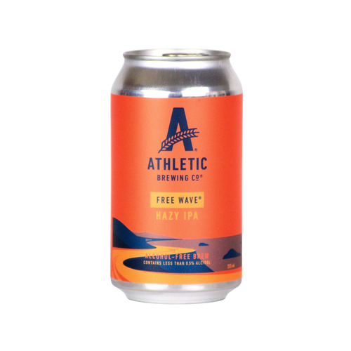 Orange can of Athletic Brewing Co. Free Wave Hazy IPA on a white background