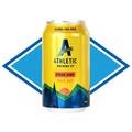 Yellow can of Athletic Brewing Co. Pale Ale with blue and green design on a white background