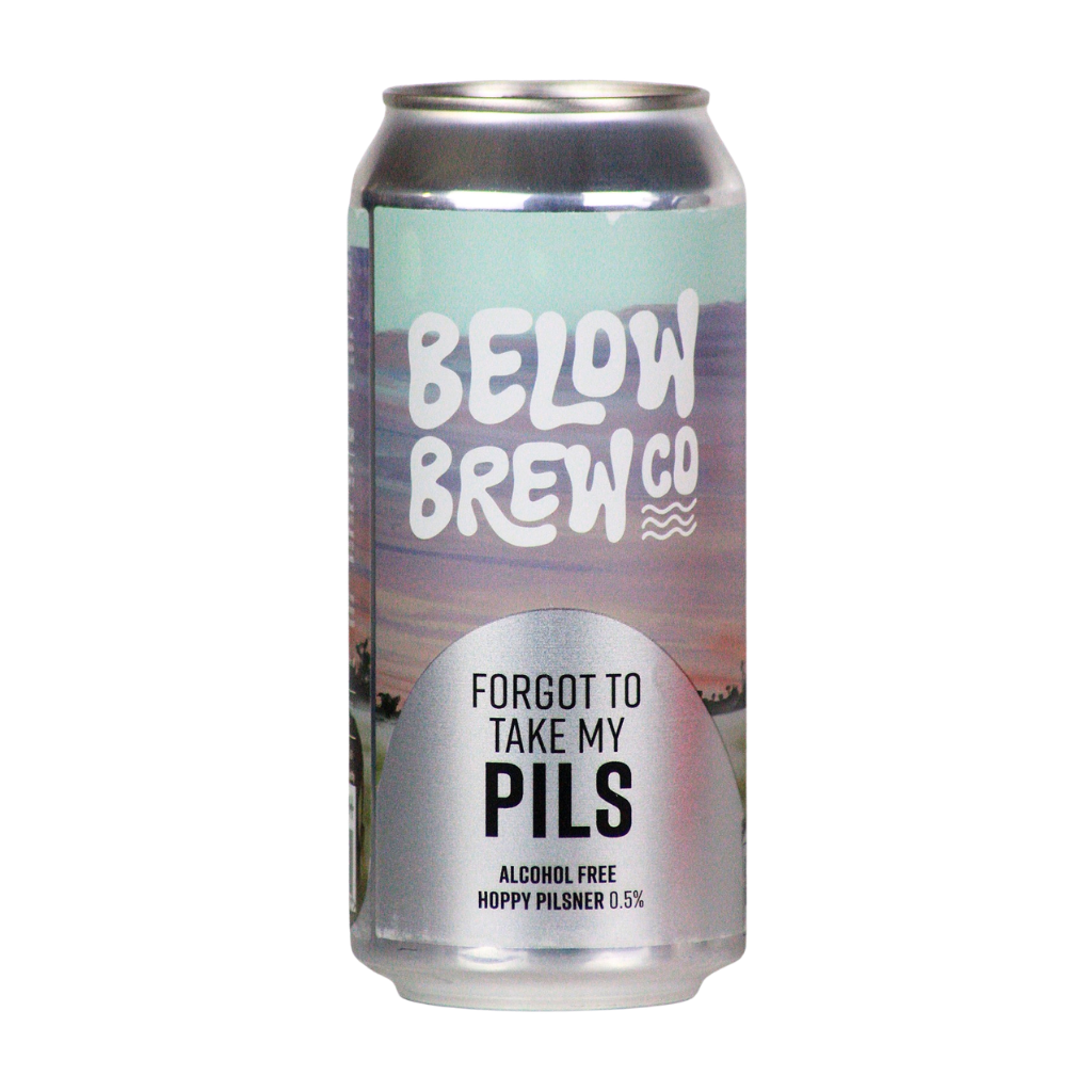Booze Free Lager in a Silver can