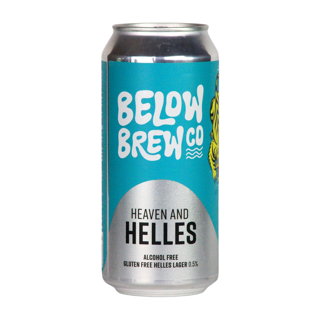Can of Below Brew Co Heaven and Helles beer on a white background