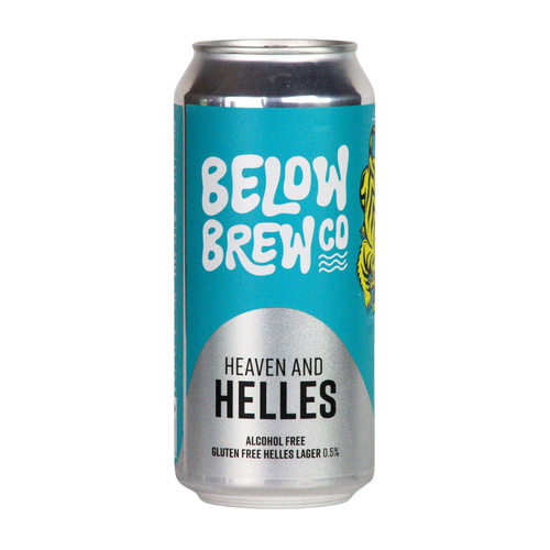 Can of Below Brew Co Heaven and Helles beer on a white background