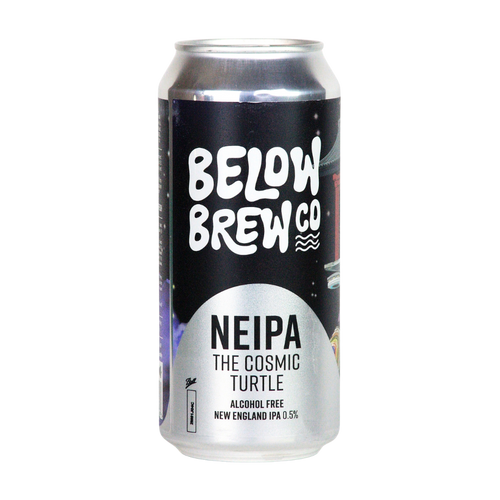 Beer can with 'Below Brew Co' branding on a white background