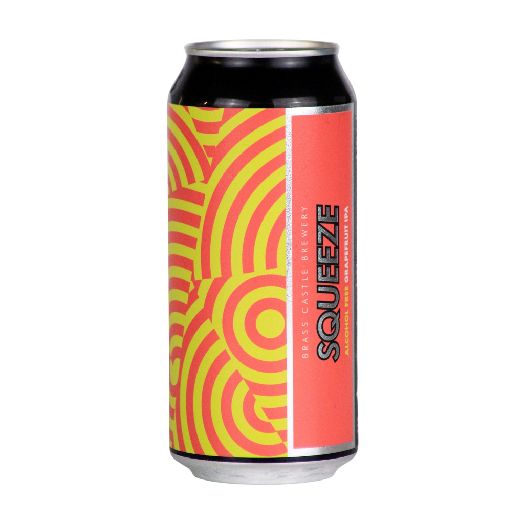 A single aluminum craft beer can from Squeeze Brewing Co. on a plain white background.