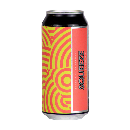 A single aluminum craft beer can from Squeeze Brewing Co. on a plain white background.