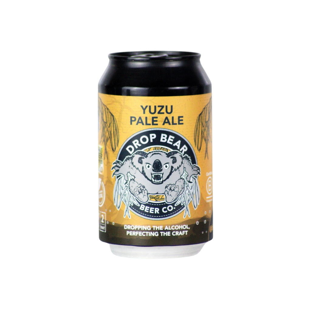 Cream coloured Can of Yuzu Pale Ale from Drop Bear Beer Co on a white background