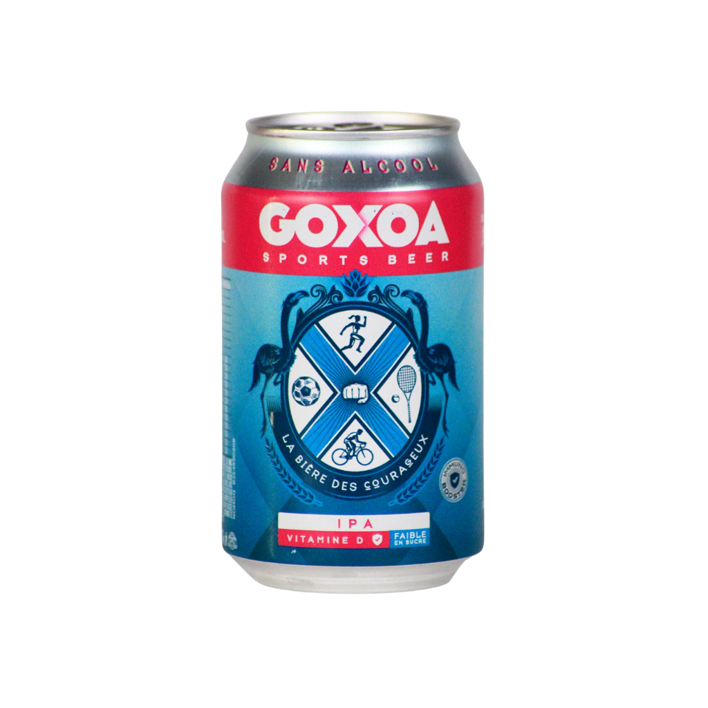 Goxoa sports beer can on a white background