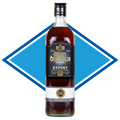 Bottle of Glen Dhu non-alcoholic export on a white background with a blue diamond shape.