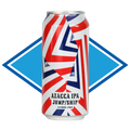 Alcohol-free IPA can with Union Jack design on a white background
