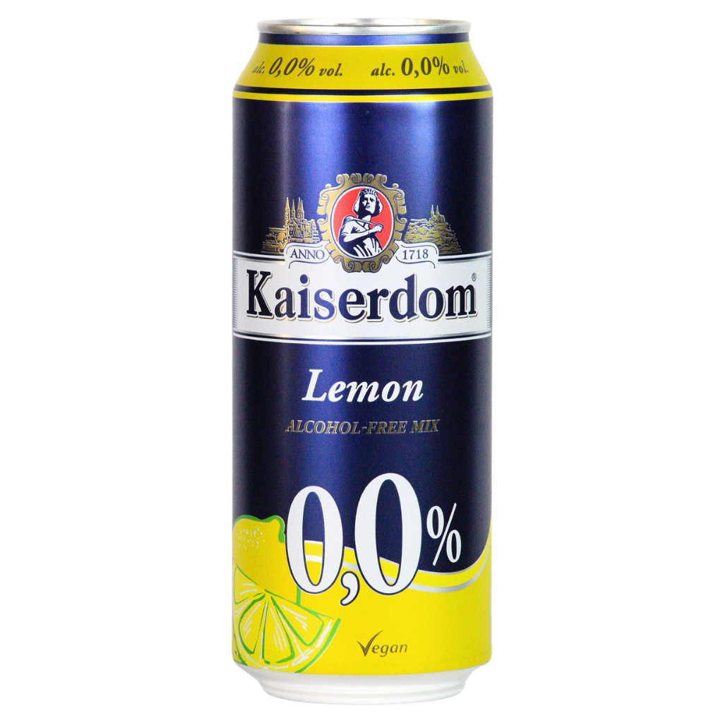 Kaiserdom lemon alcohol-free mix can on a white background