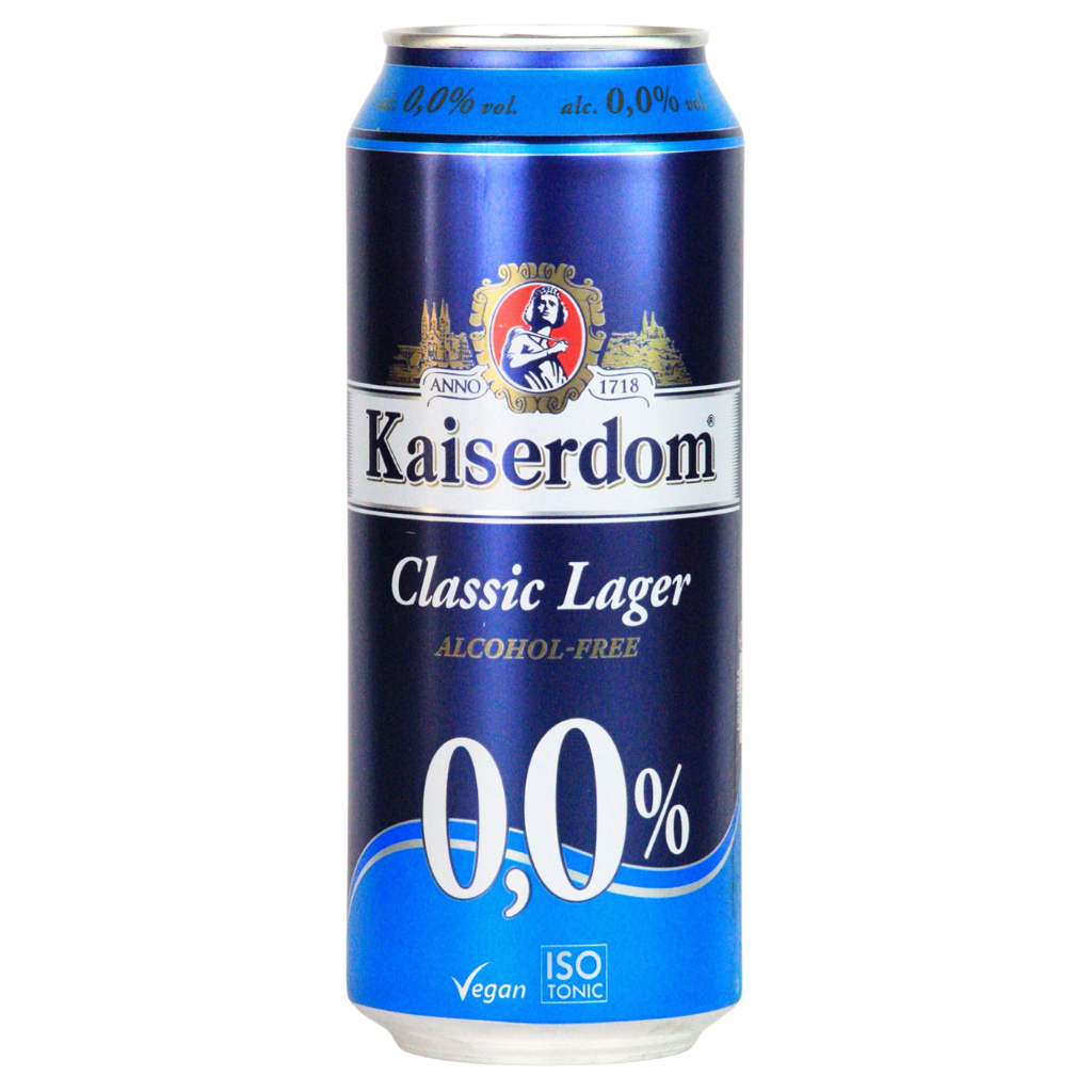 Kaiserdom Classic Lager alcohol-free can on a white background