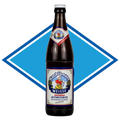 Kuchlbauer Weisse beer bottle with a blue diamond shape in the background
