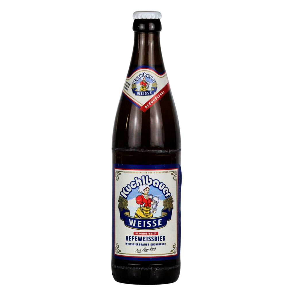 Kuchlbauer Weisse beer bottle on a white background