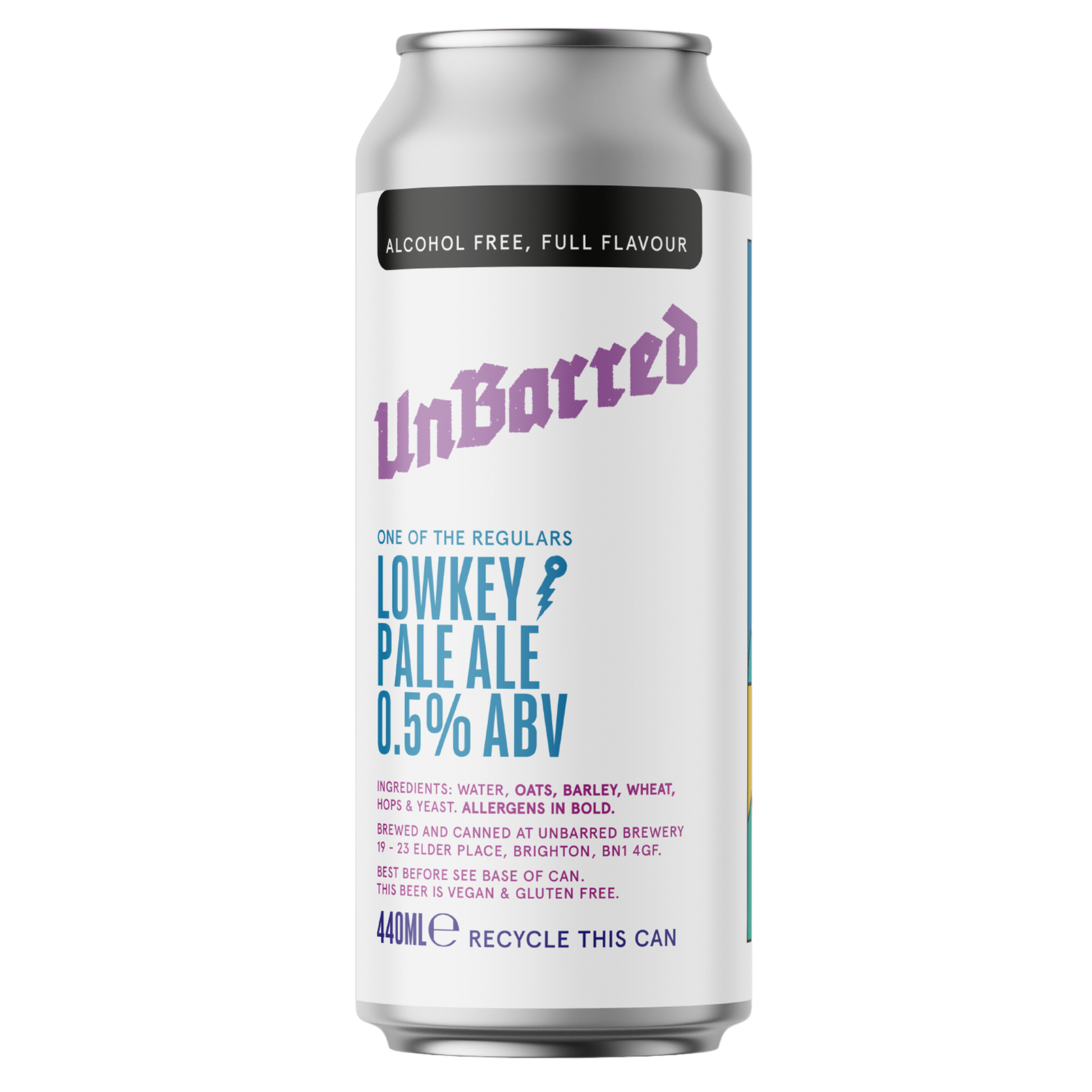 UnBarred Lowkey Pale Ale can on a white background