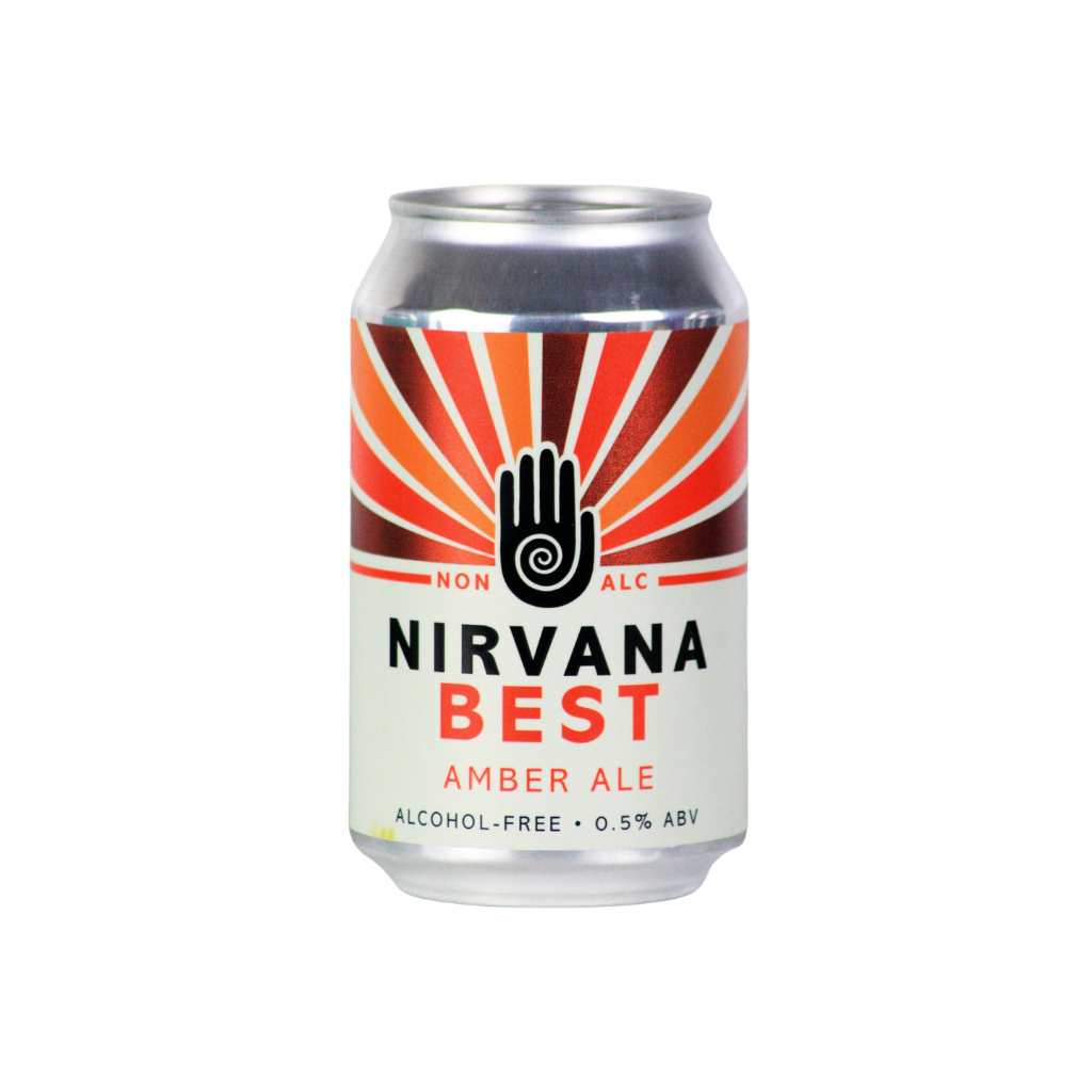 Nirvana Best Amber Ale can on a white background