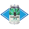 Can of Nirvana IPA in front of The Alcohol Free Drinks blue diamond.