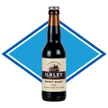 Bottle of Ilkley Brewery Nowt Mary on a white background with a blue diamond shape.