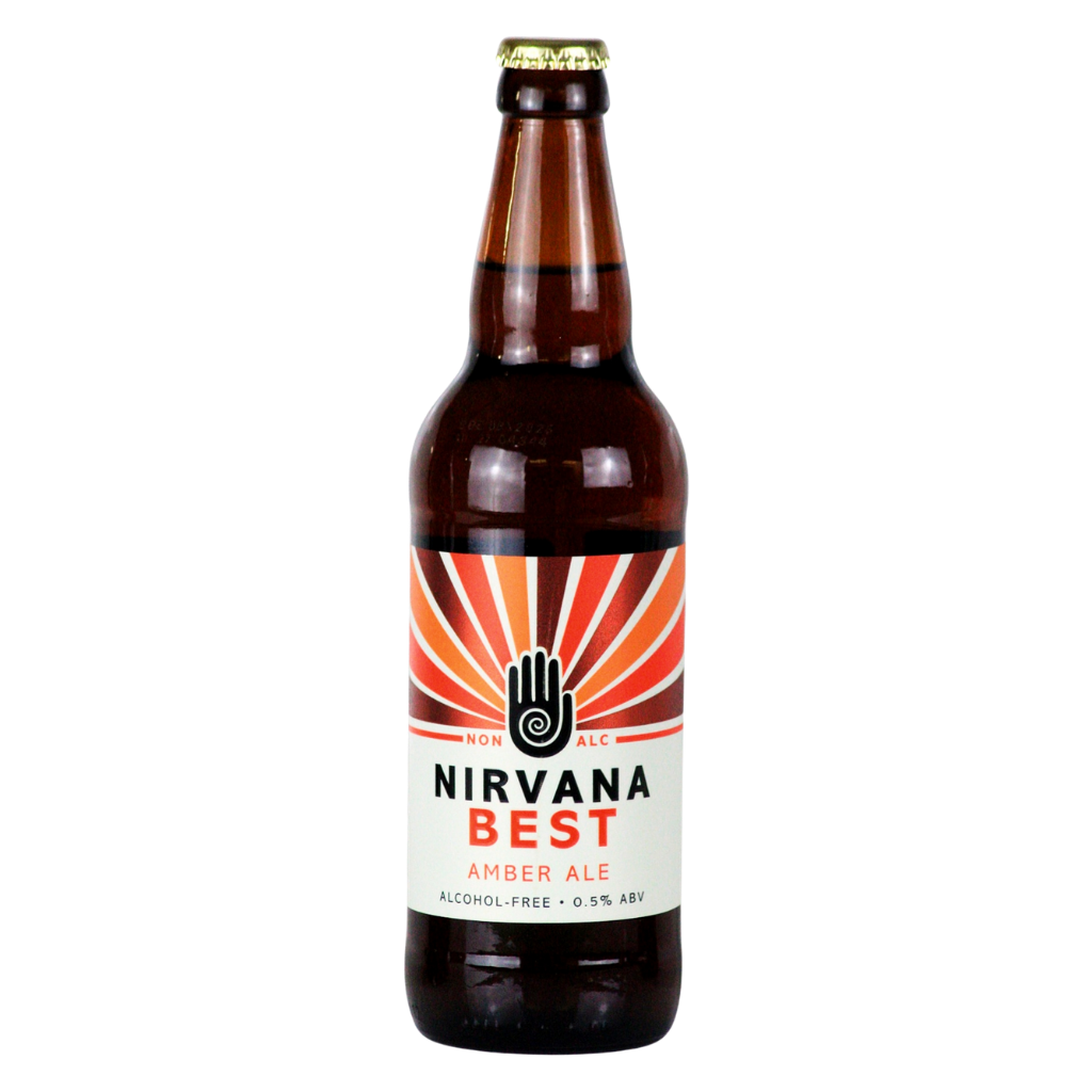 Nirvana Best non alcoholicAmber Ale bottle on a white background