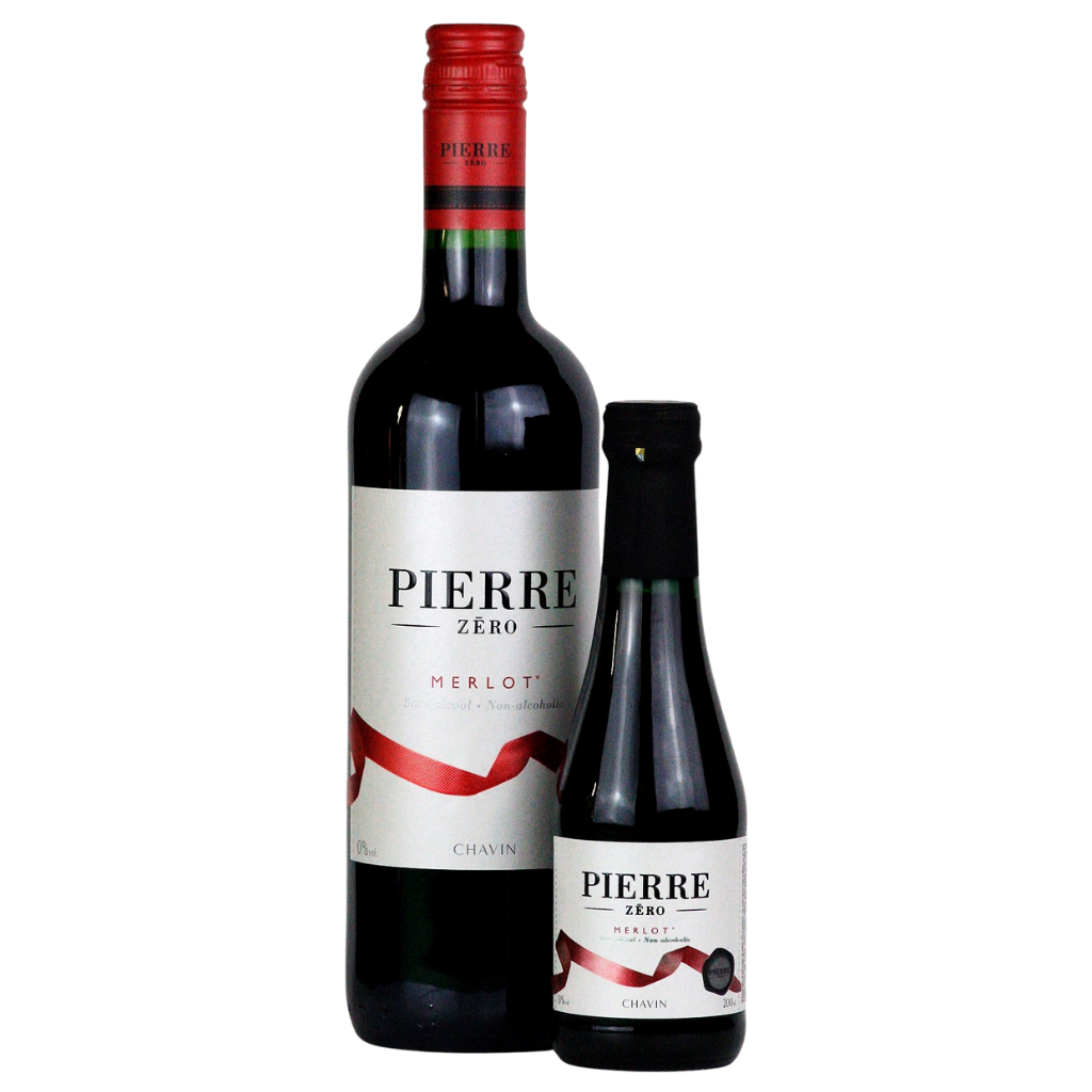 Pierre Zéro Alcohol Free Red Wine Merlot 75cl and a bottle of 20cl Red Wine