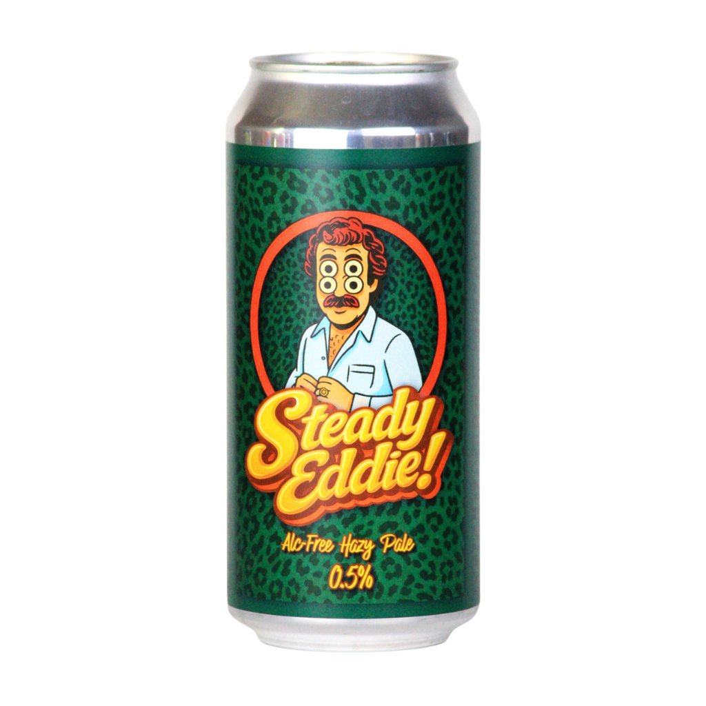 Green can of Steady Eddie on a transparent background.