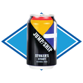 Can of Stokers Stout in front of The Alcohol Free Drinks blue diamond.