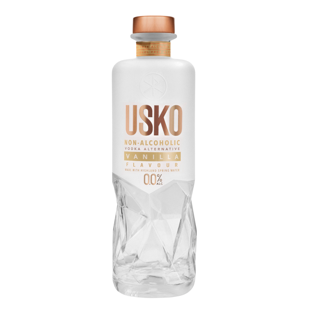 A Bottle of USKO Non alcoholic vodka Vanilla 