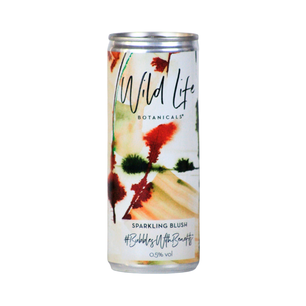 Wild Life Botanicals Sparkling Rosé Alcohol Free Wine 250ml can