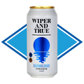 Alcohol-free beer can with 'Wiper and True' branding on a white background