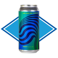 A silver Alcohol Free Beer can with a green-to-blue gradient label featuring blue wavy lines and the text 'WE CAN BE FRIENDS' and 'EIGHT', centered against a blue diamond-shaped graphic on a white background. It has IPA 0.5% ABV at the bottom of the can