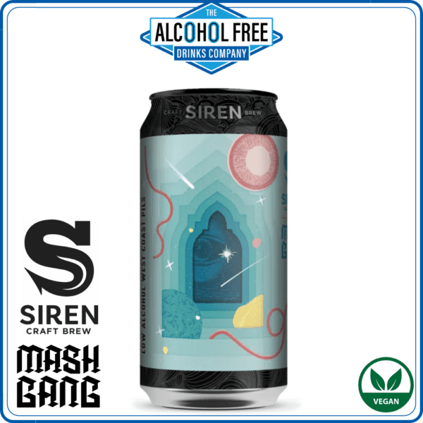 Siren Craft Beer Mash Gang x Siren Lager Alcohol Free Lager.